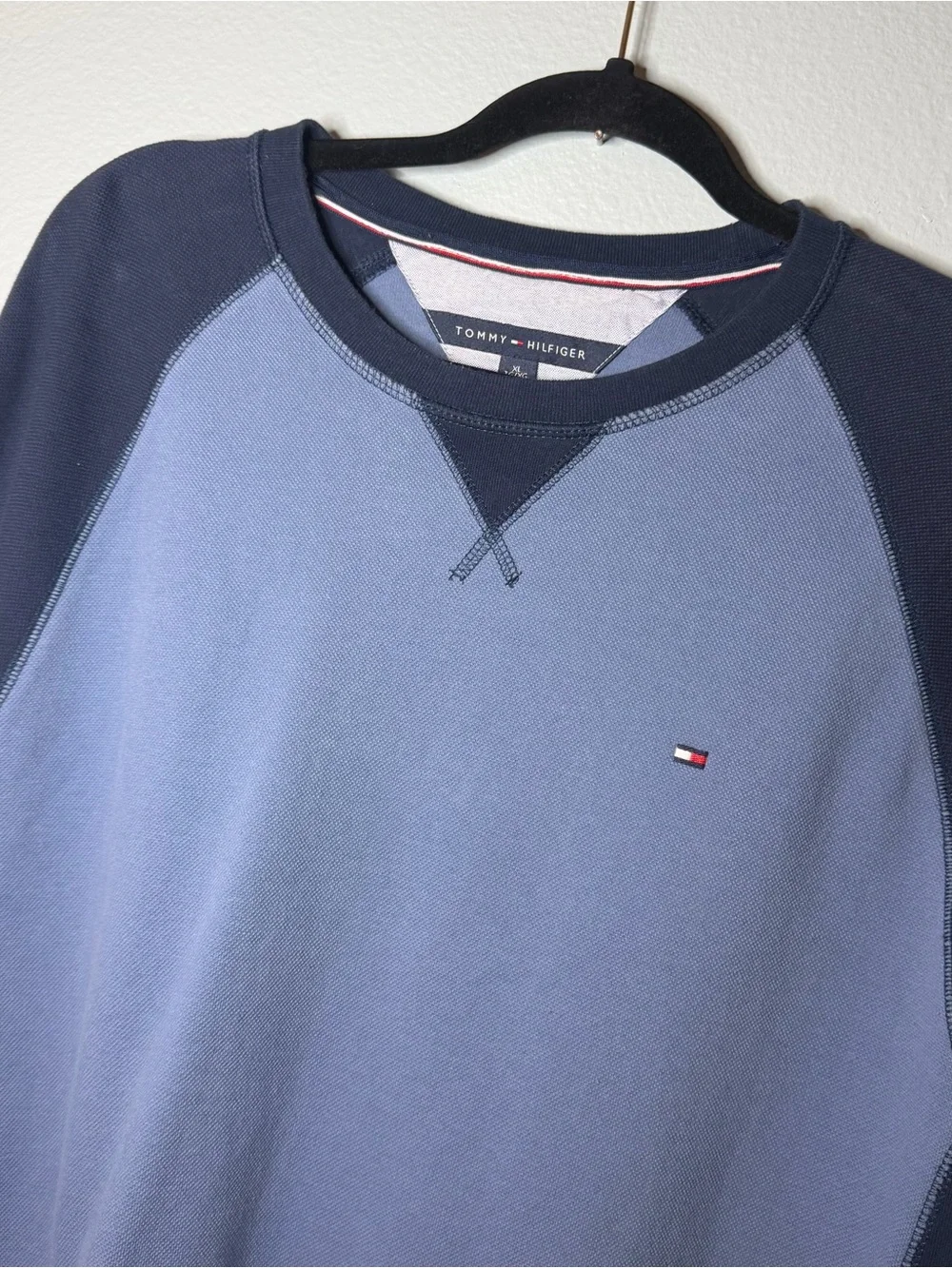 Tommy Hilfiger Men’s Two-Tone Blue Pullover Sweater